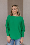 Kira Ribbed Dolman Sweater, Green