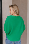 Kira Ribbed Dolman Sweater, Green