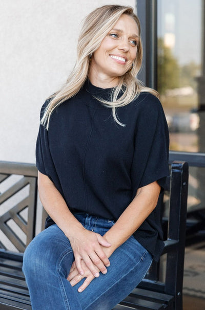 Bisset Loose Fit Mock Neck Sweater
