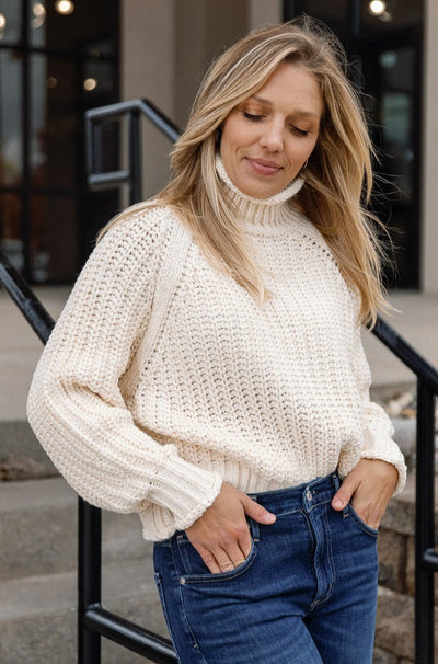 Jewel Chunky Mock Neck Sweater