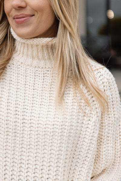 Jewel Chunky Mock Neck Sweater