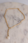 Alina Pearl Lariat Necklace