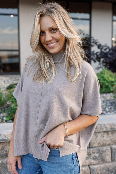 Pre-Order Bisset Loose Fit Mock Neck Sweater