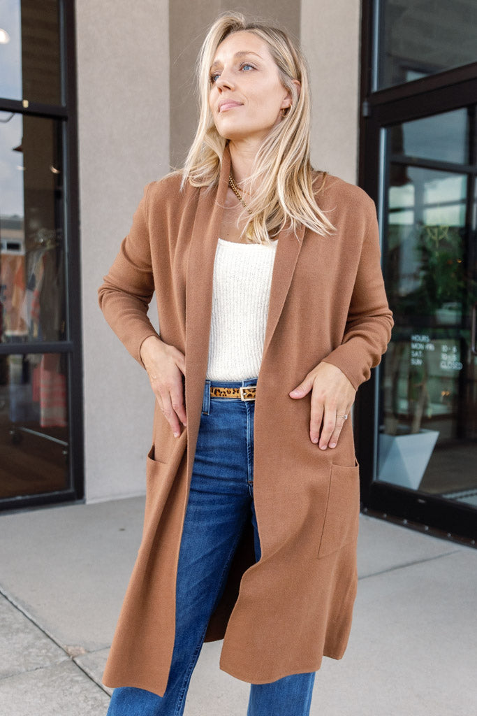 Pre-Order Paige Cardigan, Camel