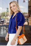 Lucia Woven Hand Bag, Orange