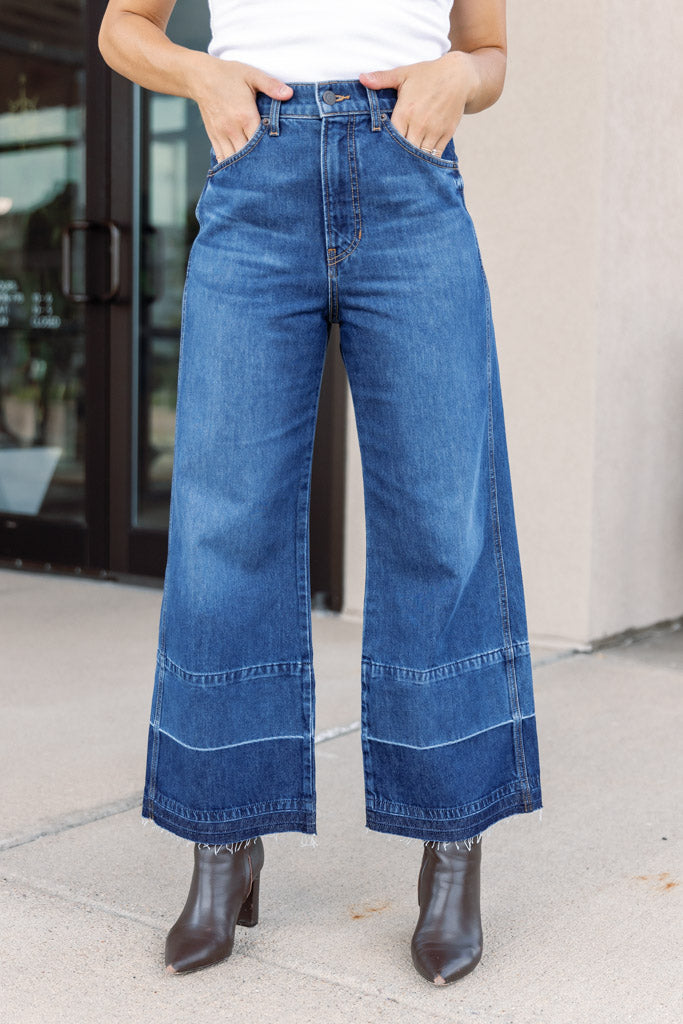 Veronica Beard Taylor Cropped Released Hem Jeans