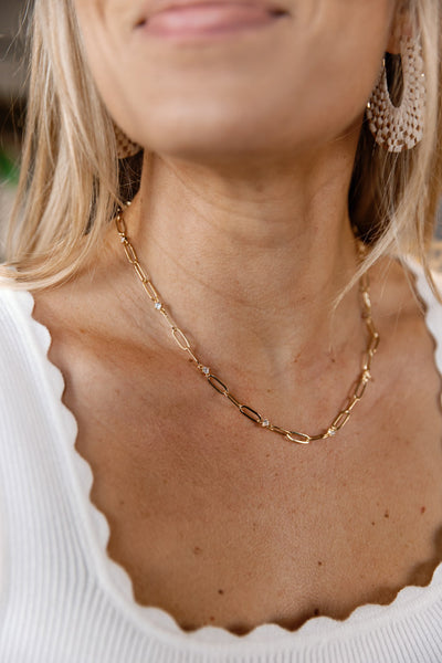 Loretta CZ Chain Link Necklace