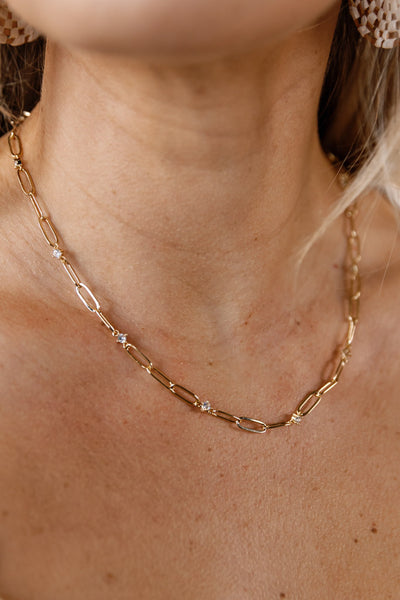 Loretta CZ Chain Link Necklace