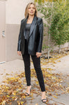 Cara Faux Leather Blazer
