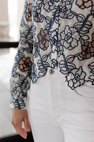 Iris Embroidered Top