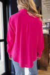 Parker Cotton Gauze Shirt, Dark Pink