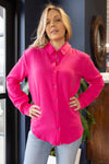 Parker Cotton Gauze Shirt, Dark Pink