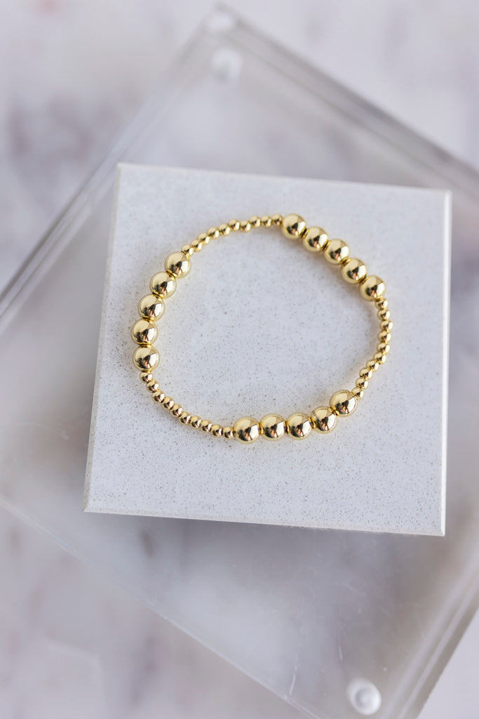 Bella Beaded Bracelet, Gold