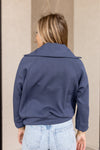 Spanx Air Essentials Half Zip Pullover, Dark Storm