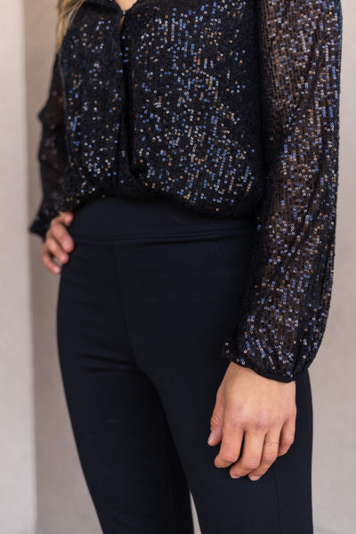 Paige Sequin Wrap Bodysuit