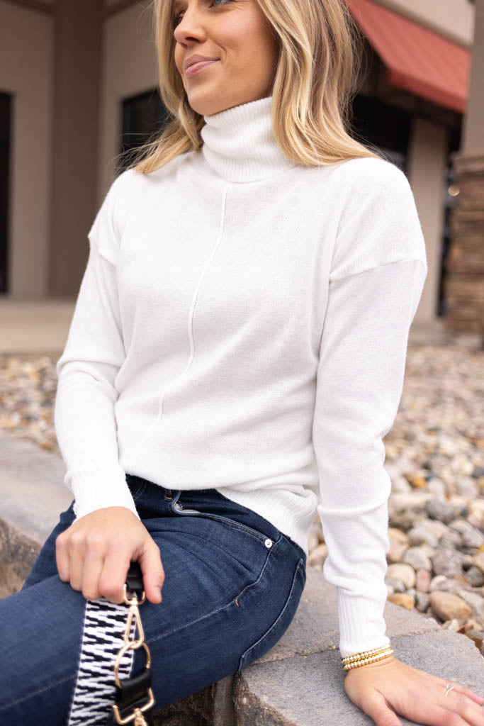 Tara Turtleneck Sweater, Ivory