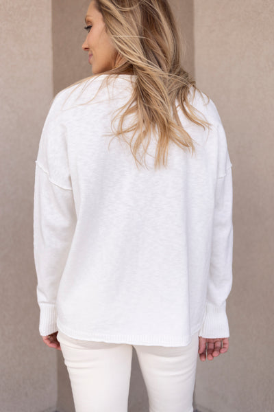 Gina Rolled Neck Sweater, Off White