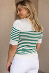 Penny Striped Sweater Knit Top, Green