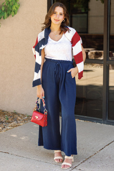 Calhoun Wide Leg Cotton Gauze Pants