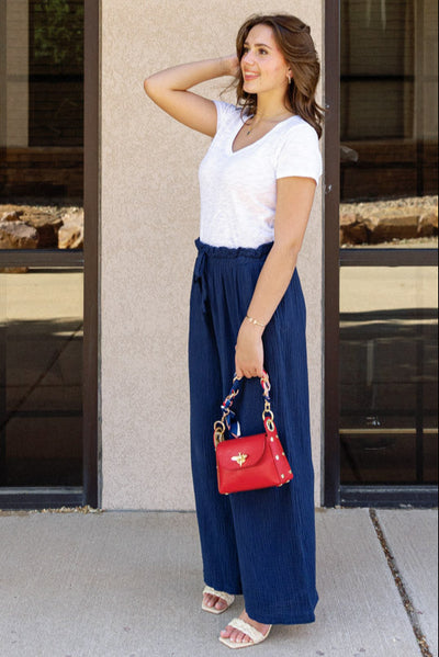 Calhoun Wide Leg Cotton Gauze Pants
