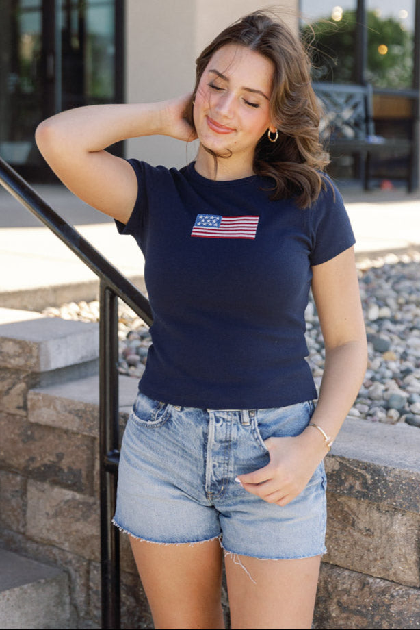 Stars & Stripes Baby Doll Tee