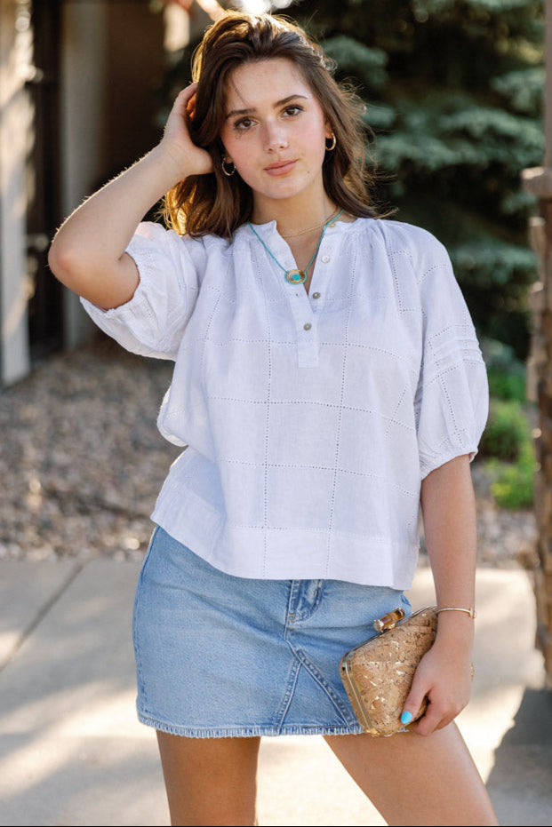 Rails Shoshanna Patchwork Embroidery Top