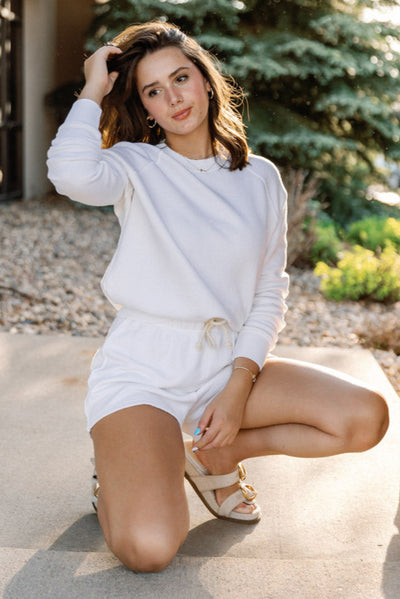 Perfect White Tee Meg Military Thermal Crew