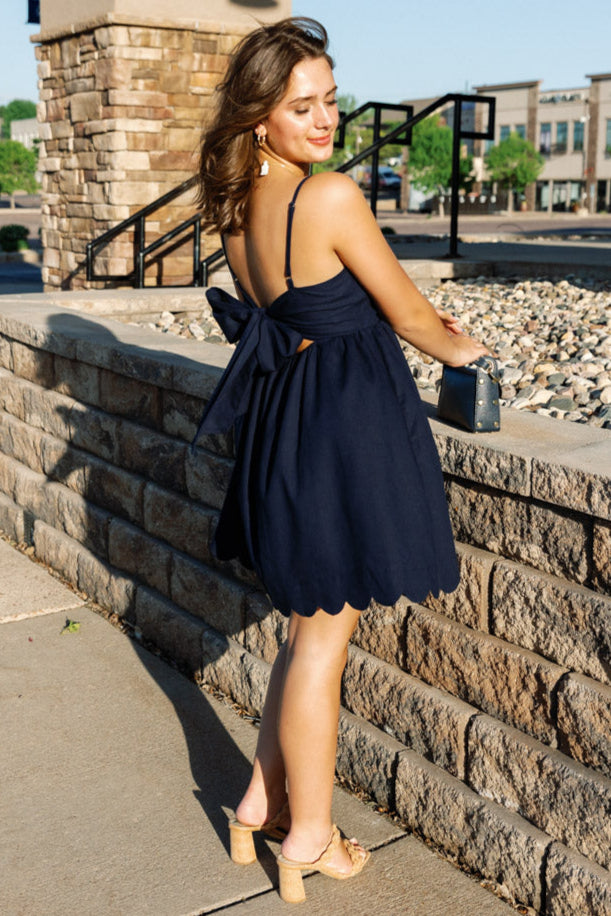 Amelia Sun Dress Navy / L