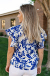 Carly Floral Flutter Sleeve Top