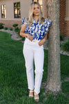 Carly Floral Flutter Sleeve Top