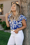 Carly Floral Flutter Sleeve Top