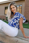 Carly Floral Flutter Sleeve Top