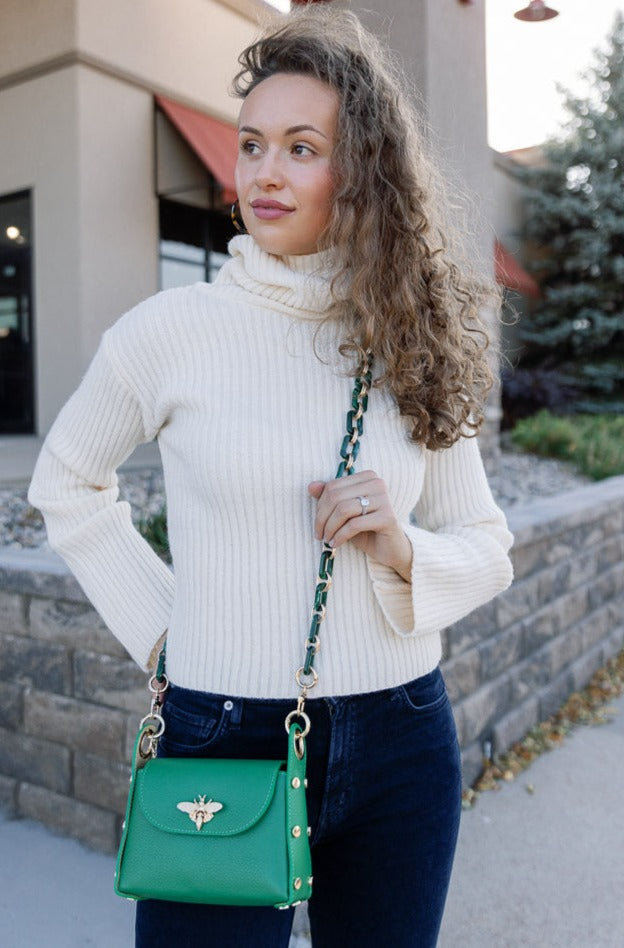 Janie Ribbed Turtleneck Sweater