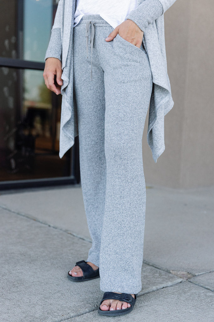 Selma Ribbed Loungewear Pant RUST - Main Image