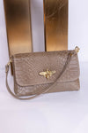Camille Embossed Leather Crossbody/Clutch, Sand