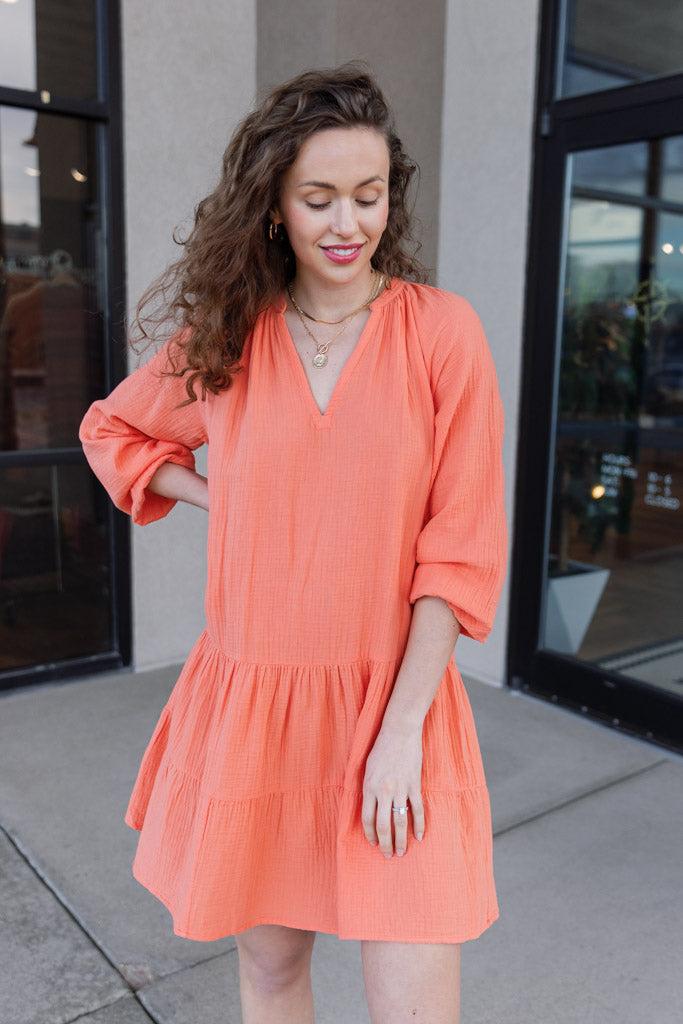 rails orange dress Rails Womens Chrissy Cotton Mini Fit & Flare Dress Orange XL