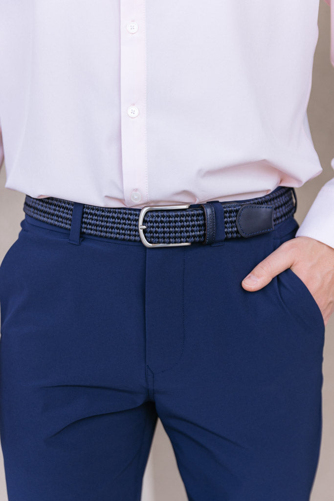 Mens Braided Leather Belt (size 28/30 waist) Dark Navy Leather / 28/30 Mens Braided Leather Belt (size 28/30 waist) Dark Navy Leather / 28/30