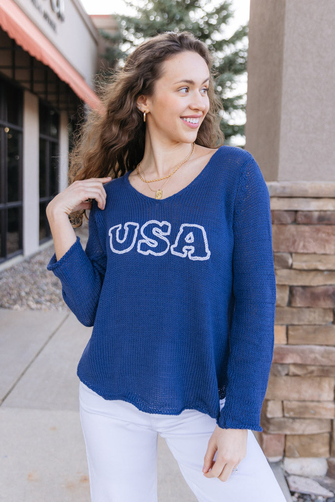 USA V-Neck Sweater