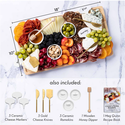 .Ultimate Charcuterie Board & Accessories Kit
