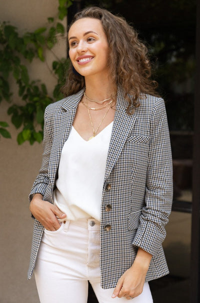Veronica Beard Berkshire Houndstooth Dickey Jacket