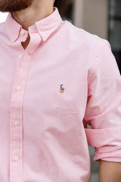 Mens Button Down Oxford Shirt in Pink - Oxford Shirt Co.