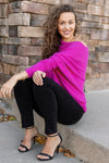 PRE-ORDER Kai Asymmetric Sweater, Fuchsia