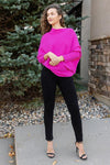 PRE-ORDER Kai Asymmetric Sweater, Fuchsia