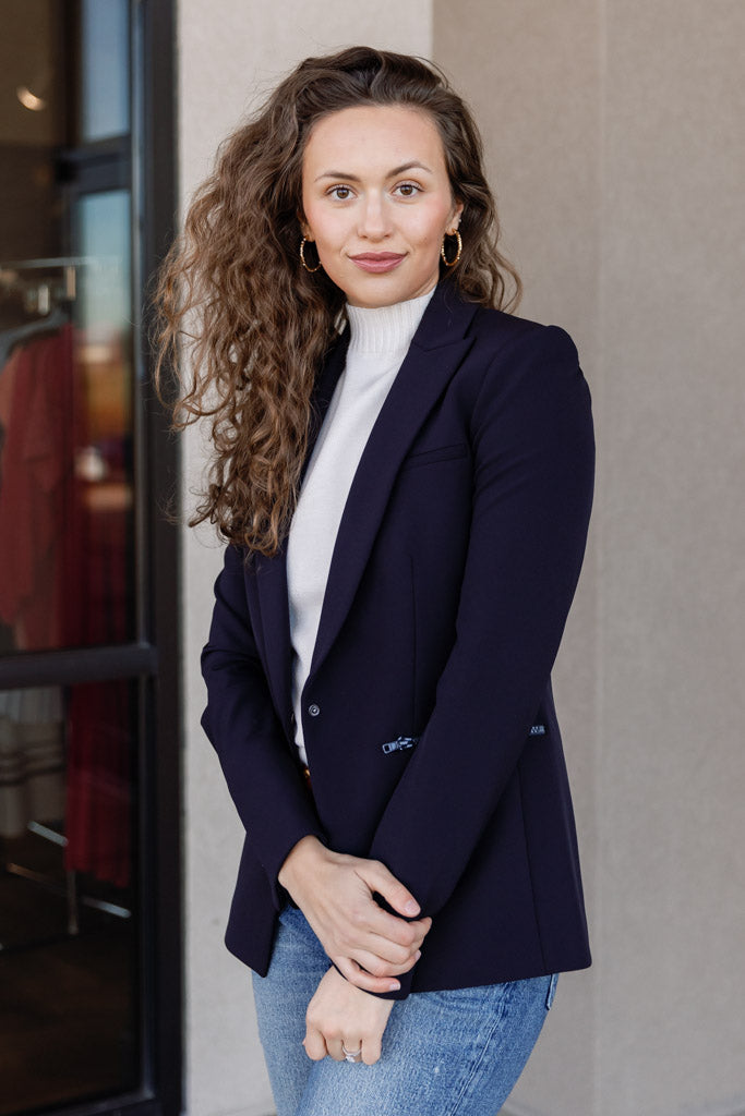 Veronica Beard Scuba Dickey Jacket, Navy RUST