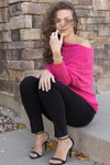 Kai Asymmetric Sweater, Fuchsia