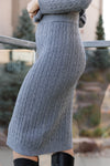 Collins Cable Knit Skirt, Grey