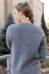 Celia Cable Knit Sweater, Grey