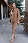 Ariana Ribbed Sweater Dress, Camel