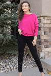 Kai Asymmetric Sweater, Fuchsia