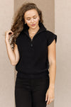 Erin 1/4 Zip Sweater Vest, Black